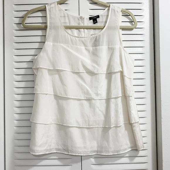 Ann Taylor Tops - NWT Ann Taylor Ruffle Shell White Size Small